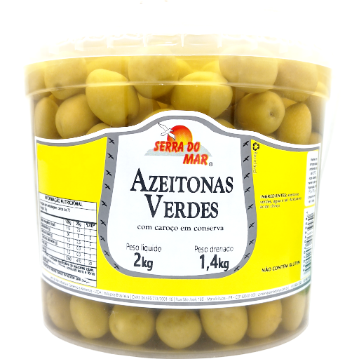 Azeitona com caroço 1,4kg balde - Serra do Mar