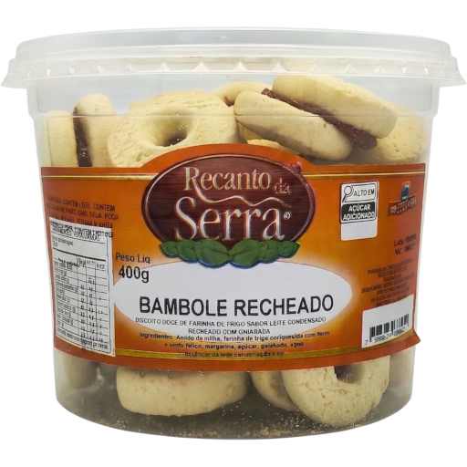 Biscoito amanteigado Bambolê recheado 400g - Recanto da Serra