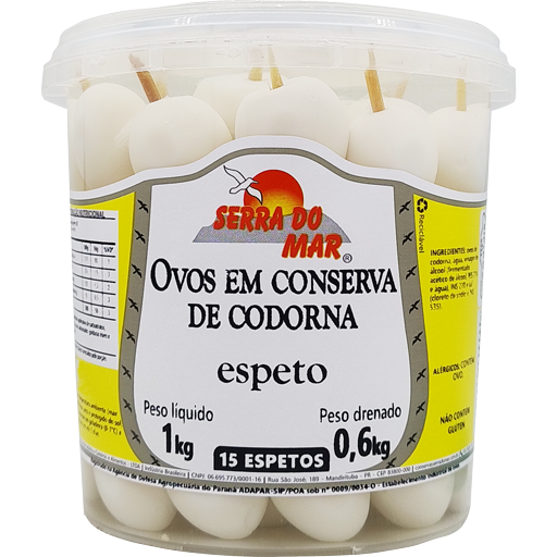 Espeto de ovos de codorna 600g baldinho - Serra do Mar