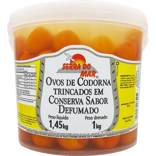 Ovo de codorna defumado trincado 1kg balde - Serra do Mar