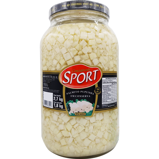 Palmito pupunha picado 1,8kg - Sport