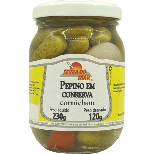 Pepino em conserva cornichon 120g - Serra do Mar