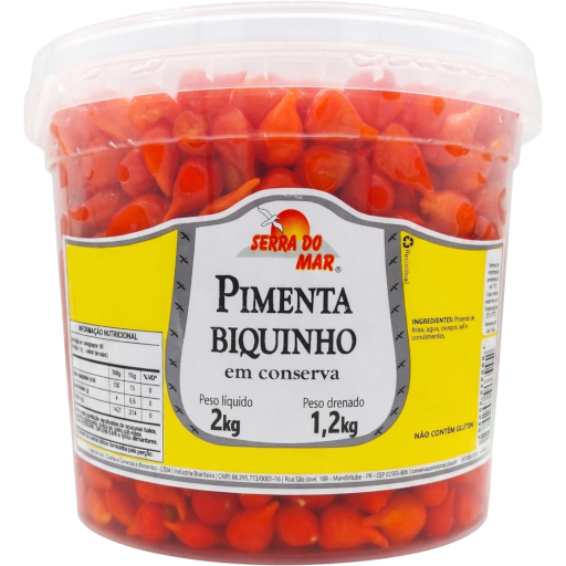 Pimenta biquinho em conserva 1,2kg - Serra do Mar