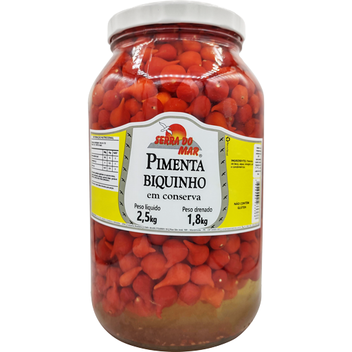 Pimenta biquinho em conserva 1,8kg - Serra do Mar