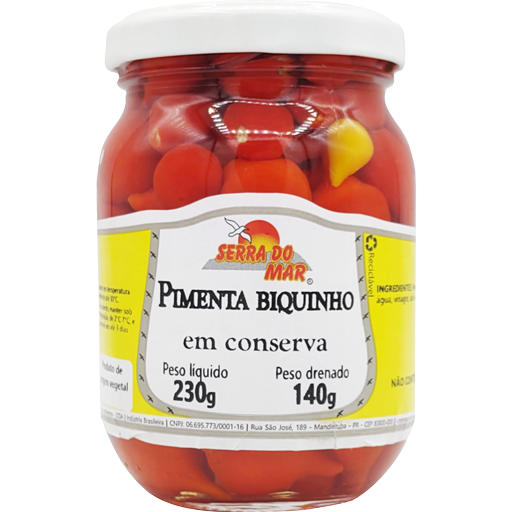 Pimenta biquinho em conserva 140g - Serra do Mar