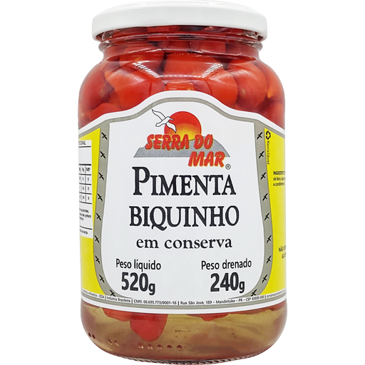 Pimenta biquinho em conserva 240g - Serra do Mar